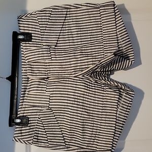 Black and white striped shorts large